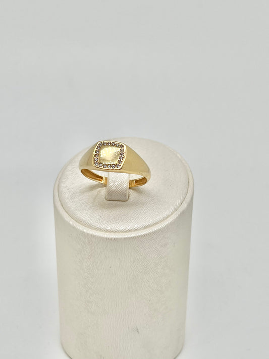Geelgouden ring met zirkoon