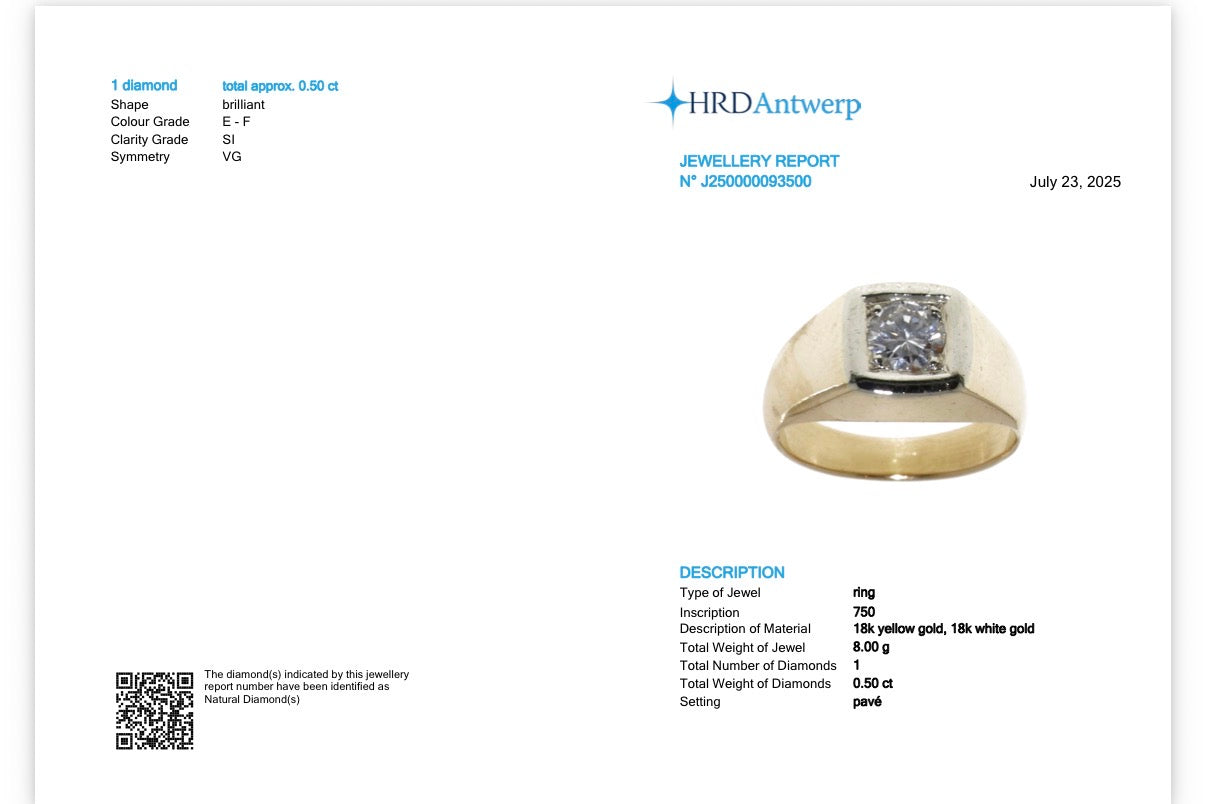 Bague or jaune ' Rond brilliant '