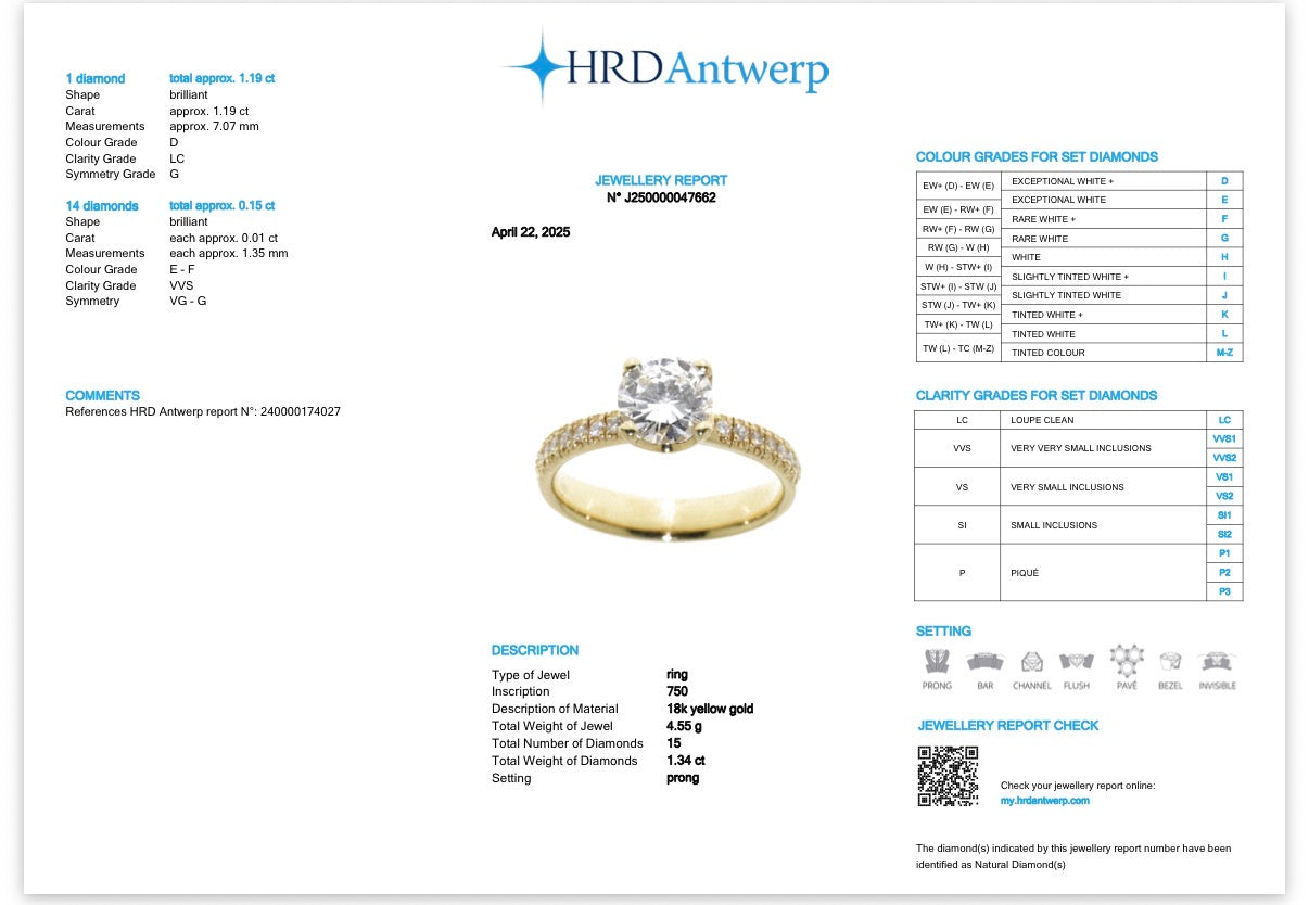 Luxe Solitaire Ring in 18k/750 geelgoud