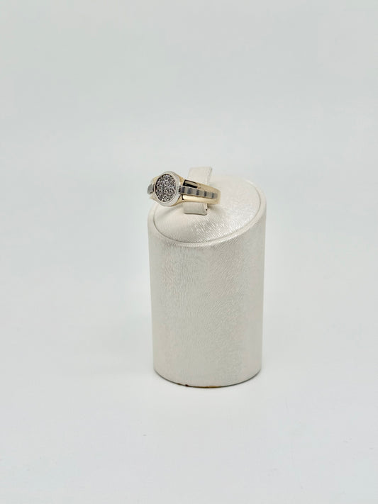 Ring van wit en geel goud