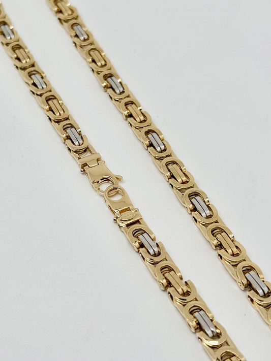 Yellow and white gold necklace
