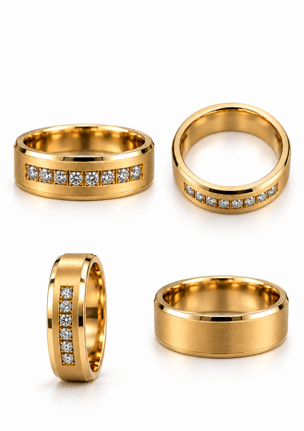 Bague homme Ligne Droite en or jaune 18 carats et diamants naturels